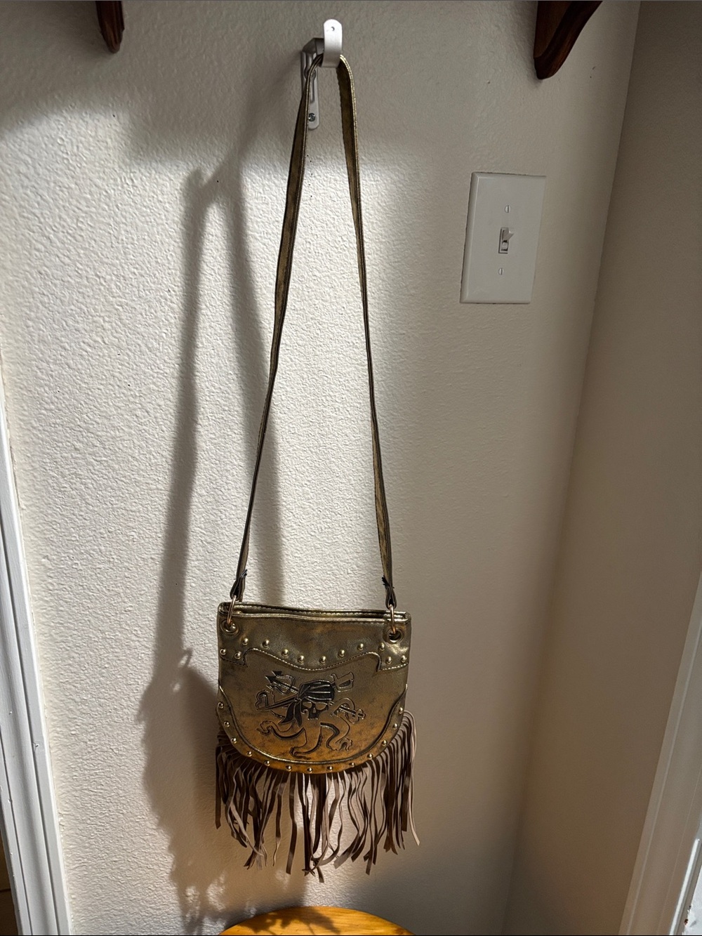 Disney Descendants 3 Metallic Gold Fringe Crossbody Bag